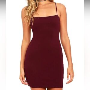 Lulus Flaunt It Burgundy Bodycon Mini Dress